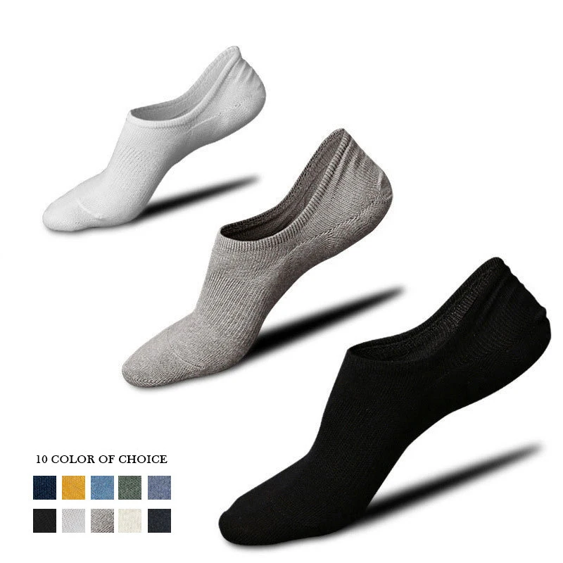 Lot de 3 paires de chaussettes en coton pour hommes, de haute qualité, décontractées, respirantes, invisibles, bateau, chaussettes de rinçage, courtes chaussettes de sport pour hommes, été mâle EU38-48