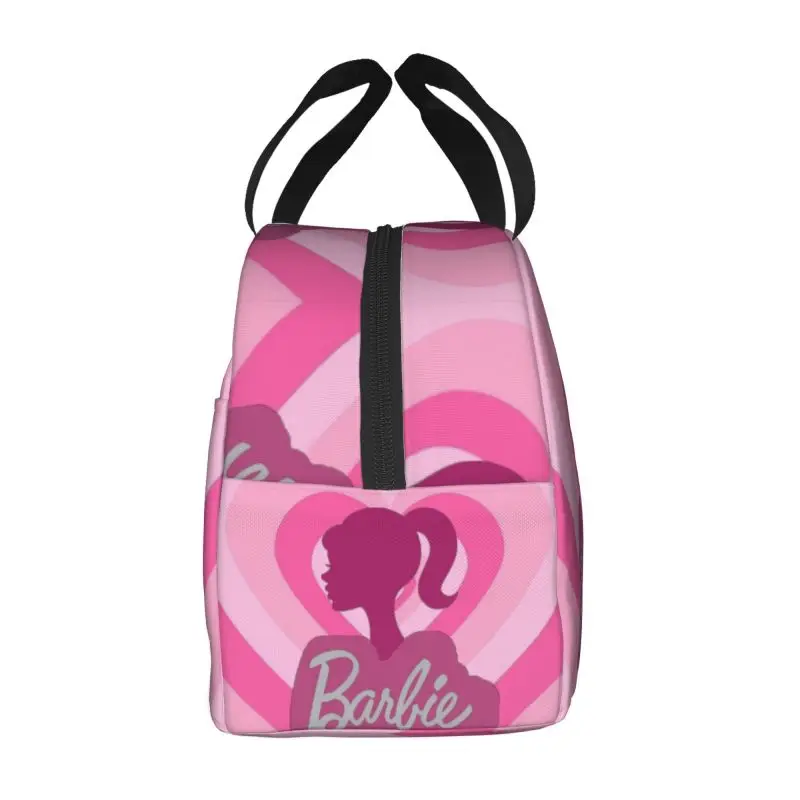 Custom Barbies Love Lunch Bag Women Cooler Warm Insulated Lunch Box for Student School