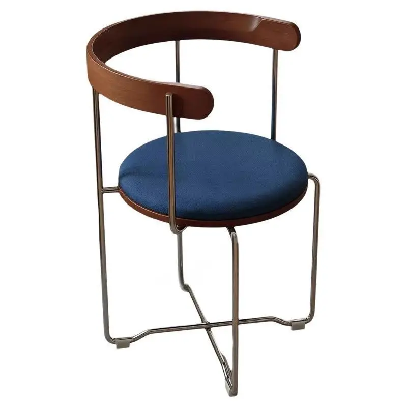 

Retro folding medieval home solid wood dining chair, simple modern dining table chair