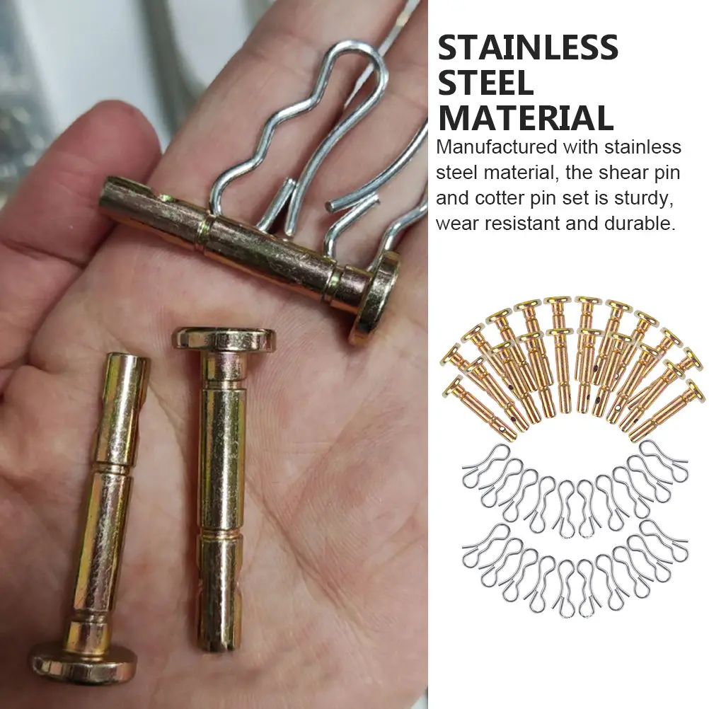 1Set Rustproof Stainless Steel Shear Pins and Cotter Pins for Snow Thrower Snow Blower Replacement Strong Secure Safe Operation