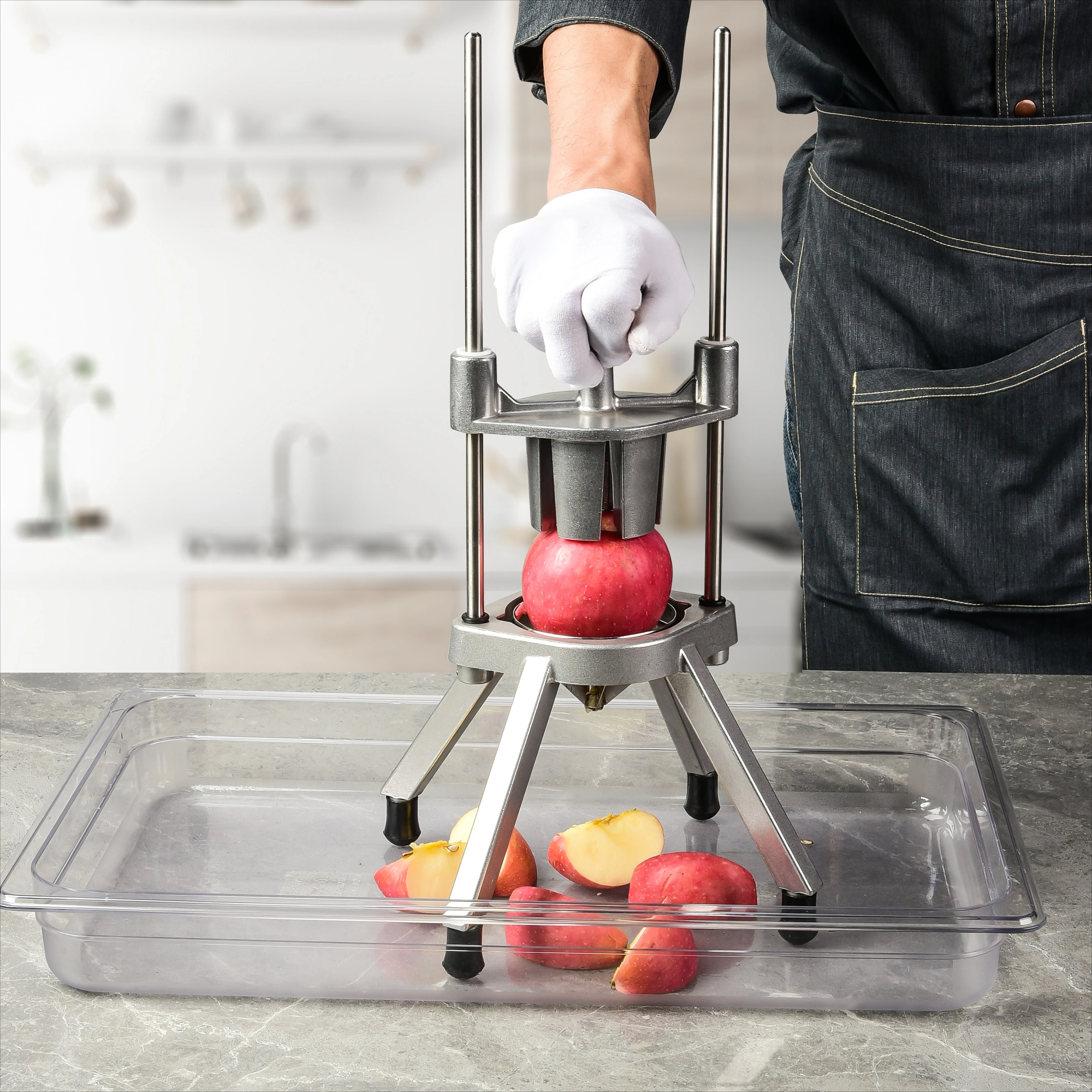 Commercial Manual Hand Press Restaurant Use Fruits Cut Machine Apple Lemon Lime Slicer Separator Cutter Chopper
