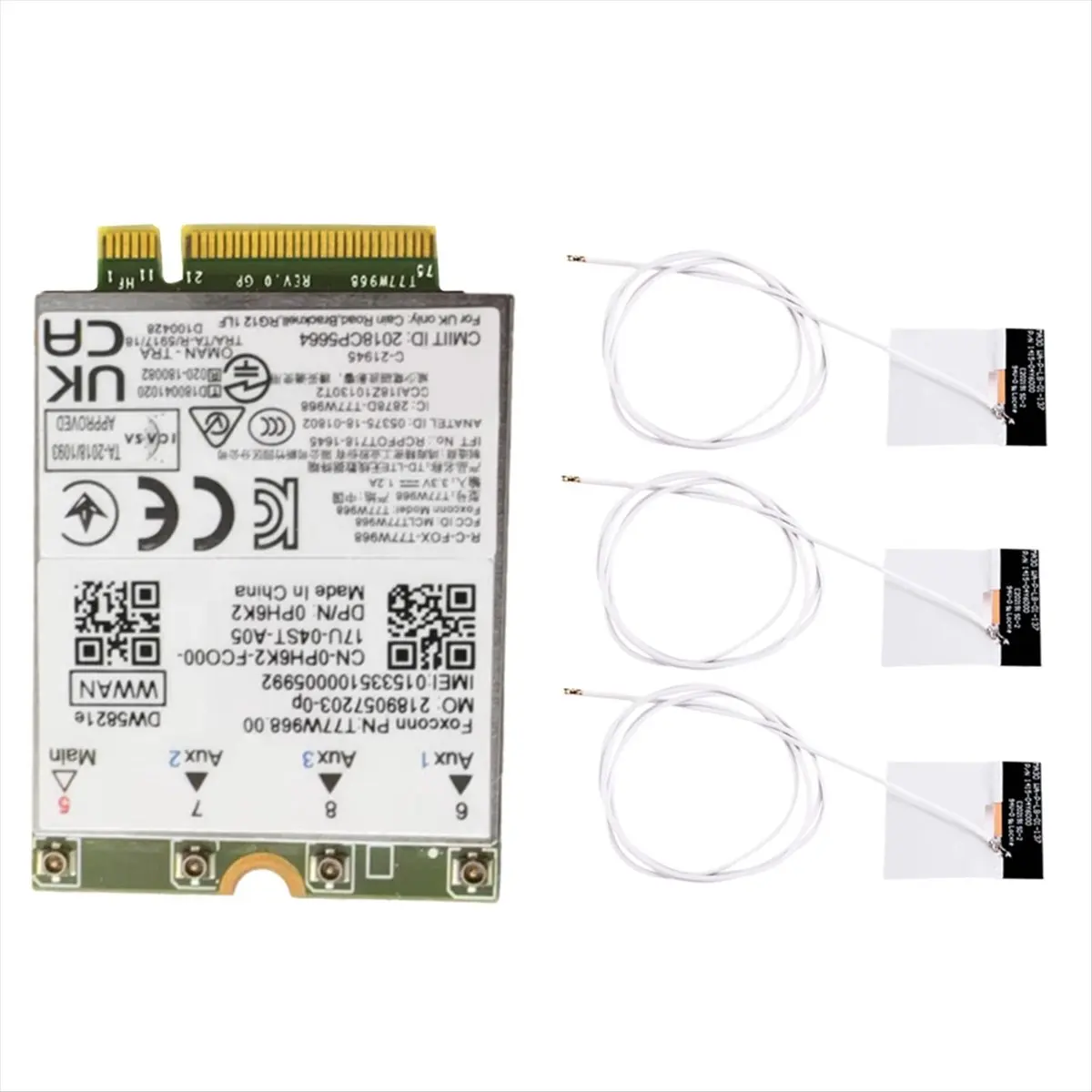 A85P T77W968 DW5821E X20 4G LTE Module Cat16 Gigabit 4G Wireless Card for Dell 5420 5424 7424 7400 Laptop+3XAntennas