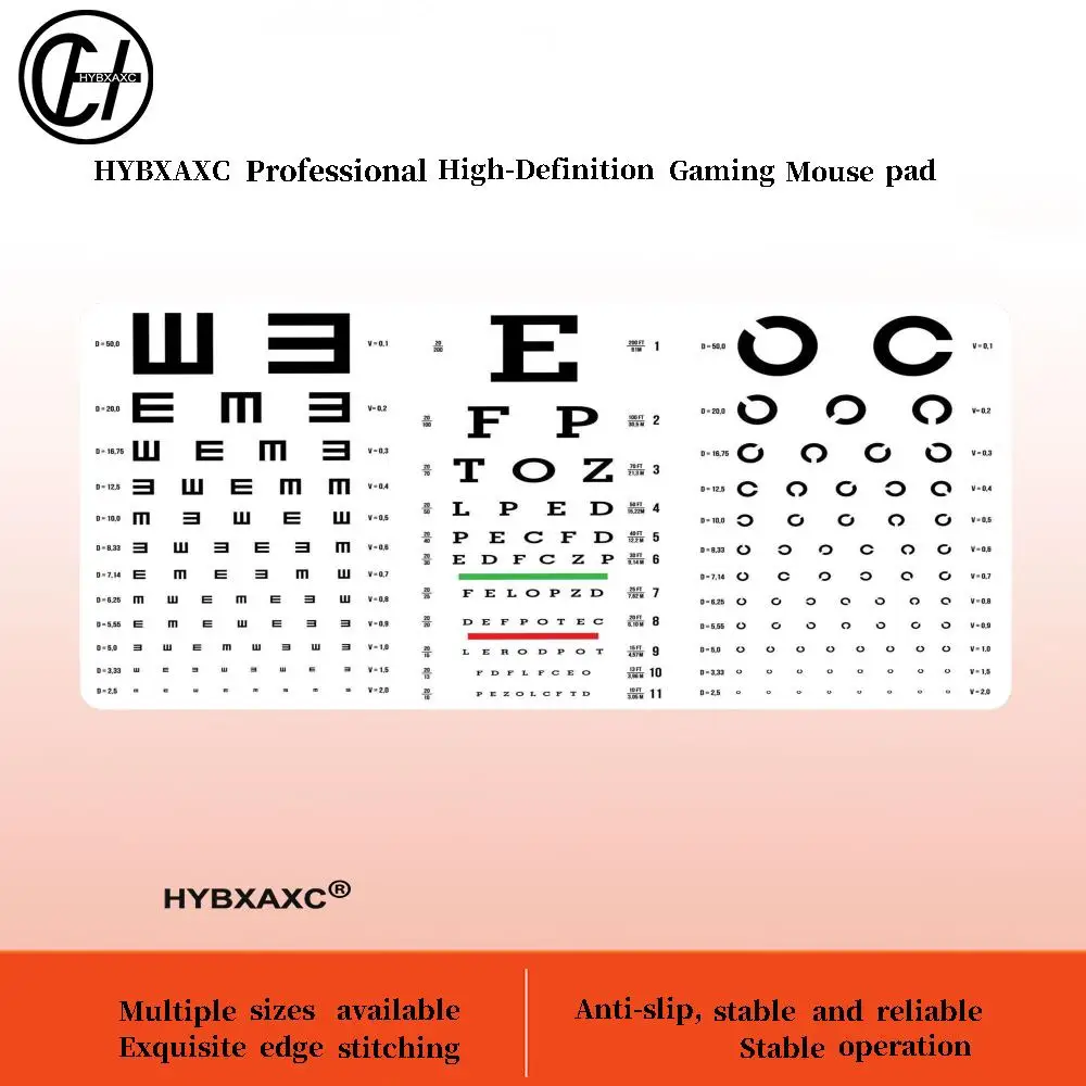 Medical Eye Vision Chart Mouse Pad Anti-knock Large Keyboard Mouse Desk Pad Non-slip Rubber Gaming Mouse Pad Laptop Carpet XAXC