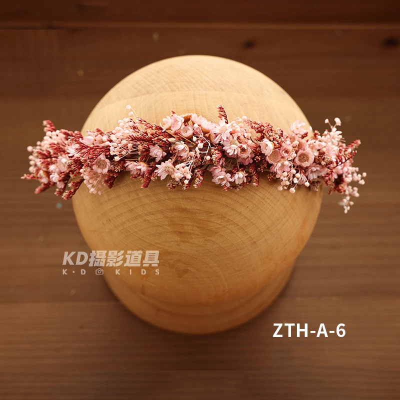 Fascia per capelli con fiori artificiali Accessori per fotografia per bambini Luna piena Neonata Ragazzo Copricapo floreale regolabile Puntelli per foto neonato