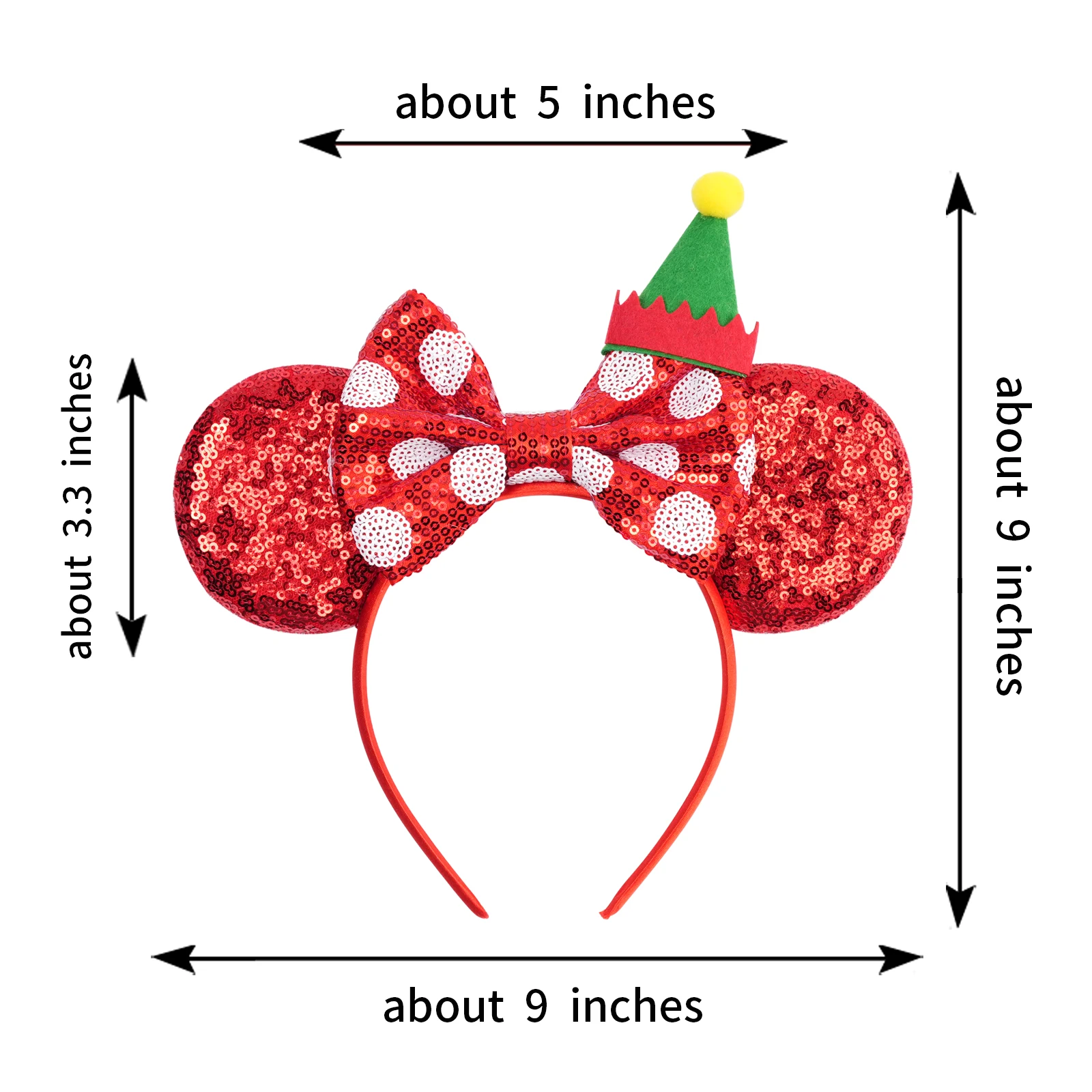 Merry Christmas Mickey Mouse Ears Headband Festival Carnival Party Hair Headwear For Baby Girls Women Headband Kids Accessories view 3