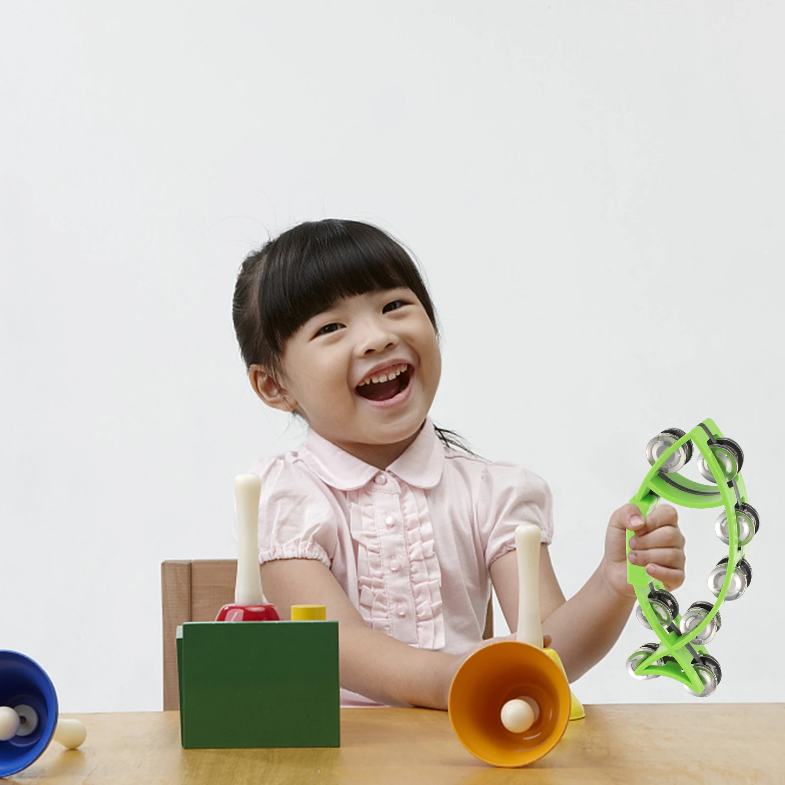 

Fish Shaped H Bell Instruments Kids Adults Stage Portable Tambourine Percussion Toy Nursery Learning