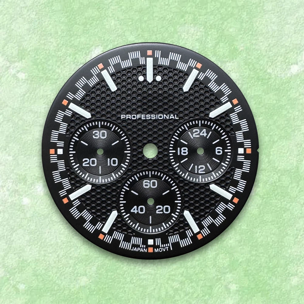 32.5mm S Logo Dial Suitable For VK63 Japanese Automatic Movement Green Luminous Watch Modification Accessories - view 4