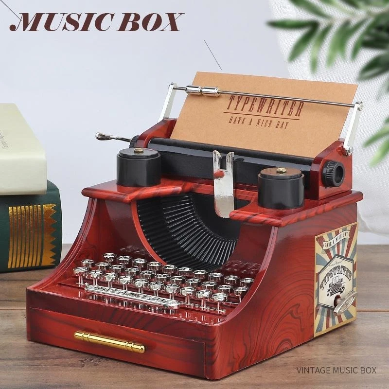 Vintage nostalgic typewriter music box music box creative bar cafe desktop projector decoration home decoration ornament crafts