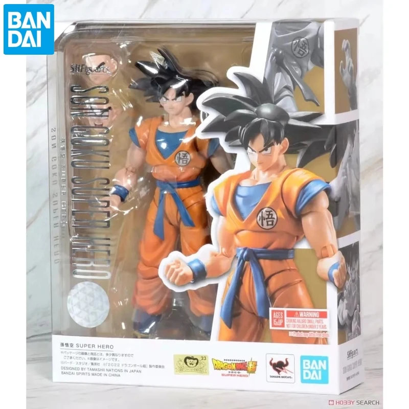 

Bandai Original Shf Dragon Ball Super Hero Theater Edition S.H.Figuarts Goku Dall Action Figures Toy Xmas Birthday Gift