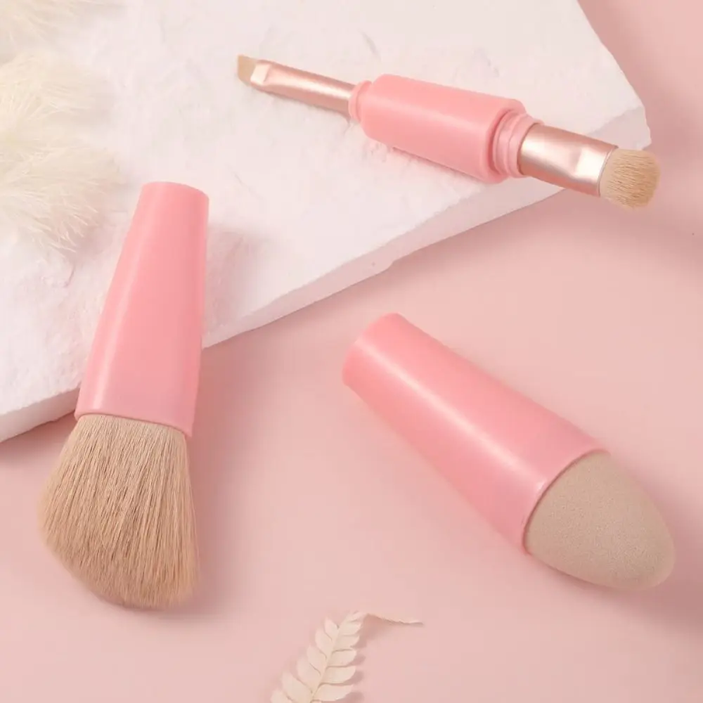Multitasker 4-in-1 Makeup Brushes Portable Travel Make up Brushes Detachable Makeup Brush Set
