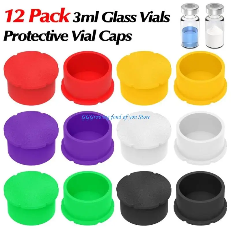 H9EB – couvre-chef chiffré en couleur, 12 pièces, pour flacons en verre 3ml, joint anti-poussière sécurisé