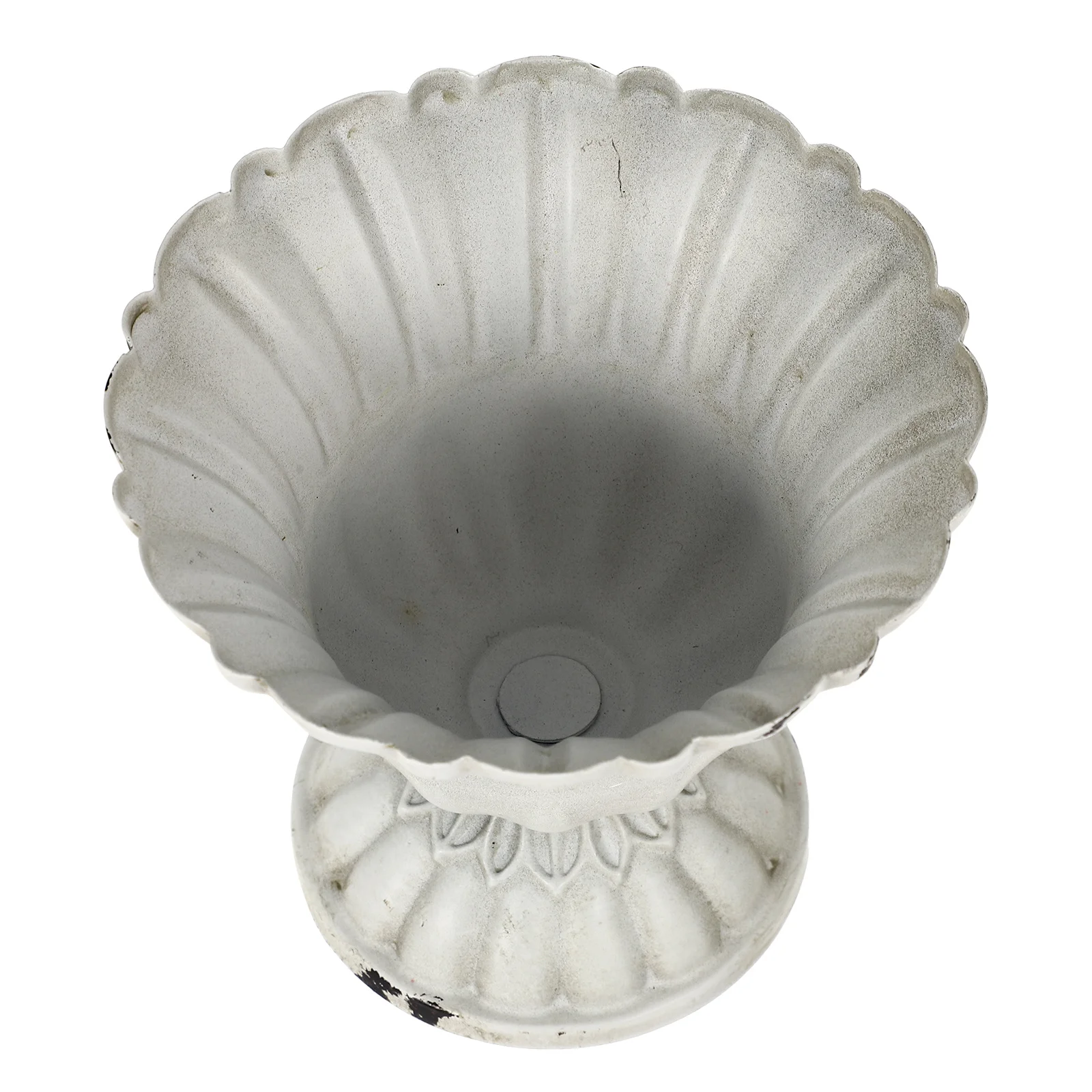 

White Retro Iron Vase Chic Decorative Flowerpot for Desktop Artificial Flower Arrangement Practical Home Decor