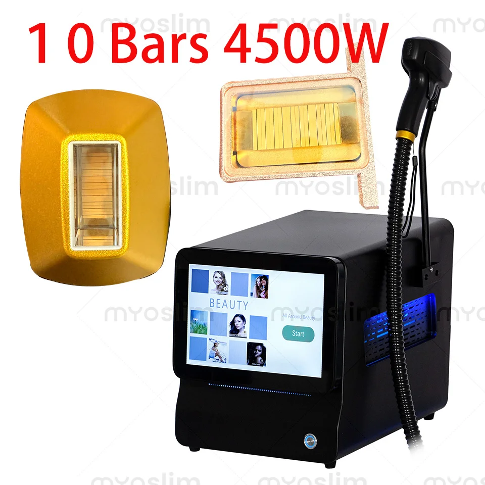 

NEW 10 Bar 808NM Diode Laser Hair Removal Machine 4 Wavelength Customized 4500W High Power ICE Platinum Alexandrite Painless