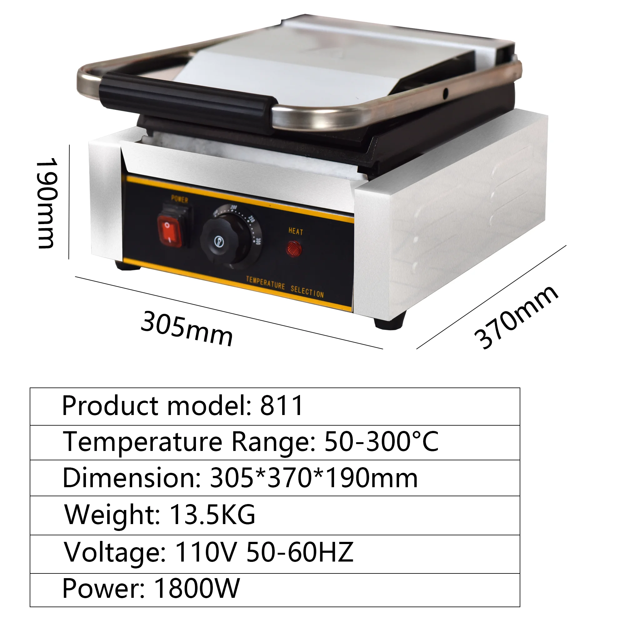 Panini commerciali Press Grill antiaderente per campeggio all'aperto cucinare Panini bistecca carne Barbecue cucinare Panini