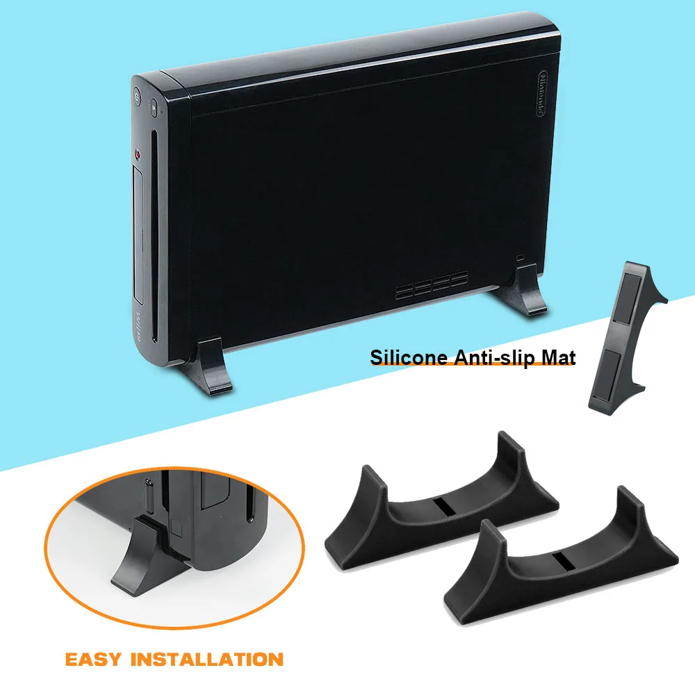 Flat-mounted Heighten Support Game Console Horizontal Holder Bracket Cooling Feet For Nintendo Wii U Game Console