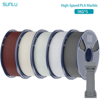 SUNLU 5KG High-Speed PLA Marble Filament 1.75mm +/- 0.02 mm 1kg Spool (2.2lbs) High Speed Printing Filament Fit Most FDM Printer
