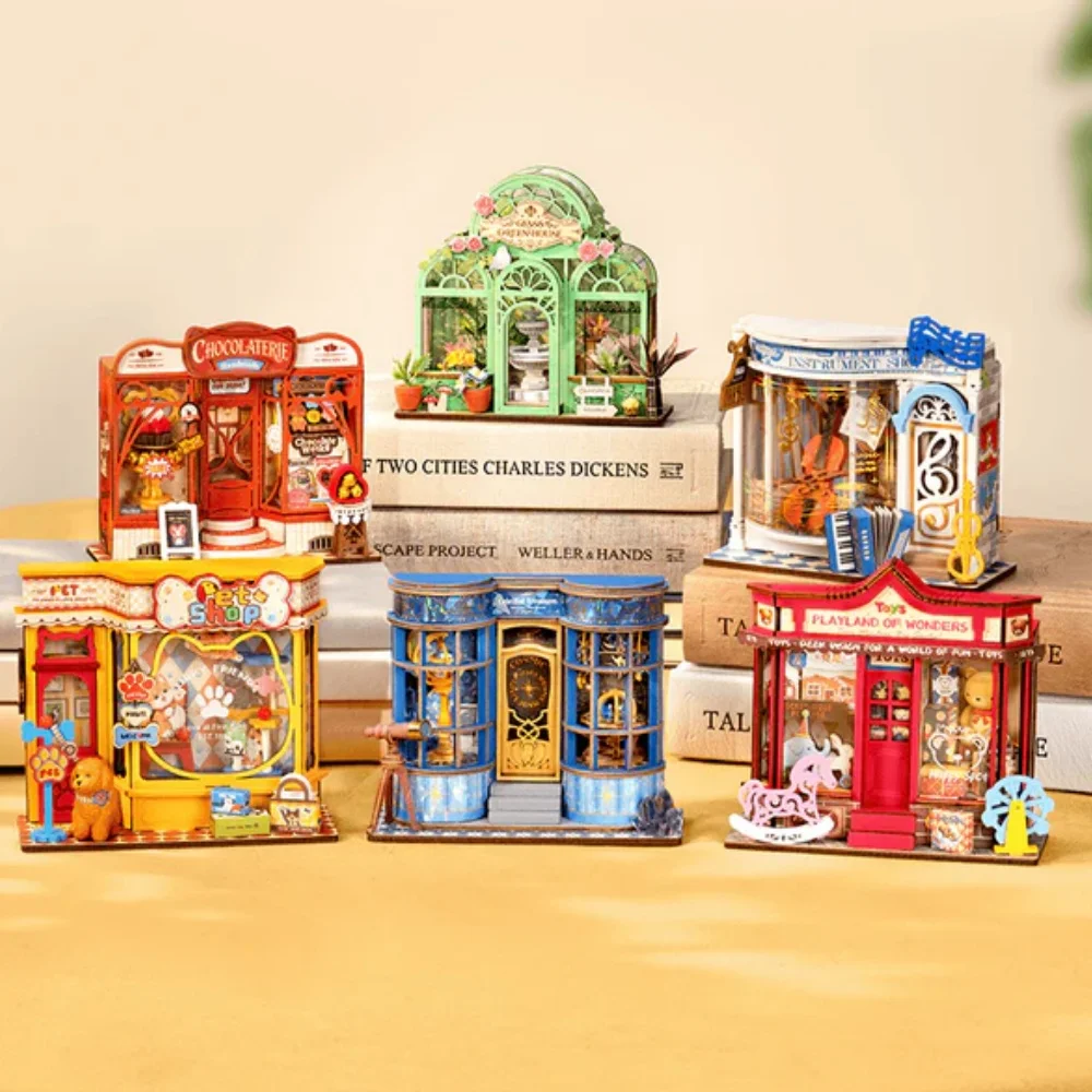 

Rolife DIY Miniature House Kit Pawfect Pet Shop 76-Piece Model Kit Dolls House 3D Puzzle Mini House Building Book Nook Craft Kit