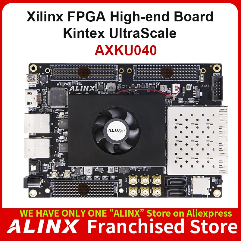 

ALINX AXKU040: Xilinx Kintex UltraScale XCKU040 FPGA Board Video Processing 4GB DDR4 4x10G SFP Transmission FMC HPC