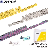 ZTTO 9 Speed Chain MTB Road Bicycle Chain High Quality Durable 9S 18S 27S 9 Speed Chain With Master Link Missing Link 116 Links