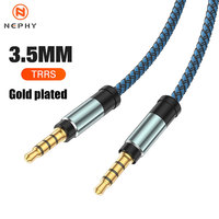 Gold Plated 3.5mm To 3.5 mm TRRS 4 Pole Aux Cable For Phone Headset Microphone Car Music HIFI Stereo Sound Audio Connector 3M