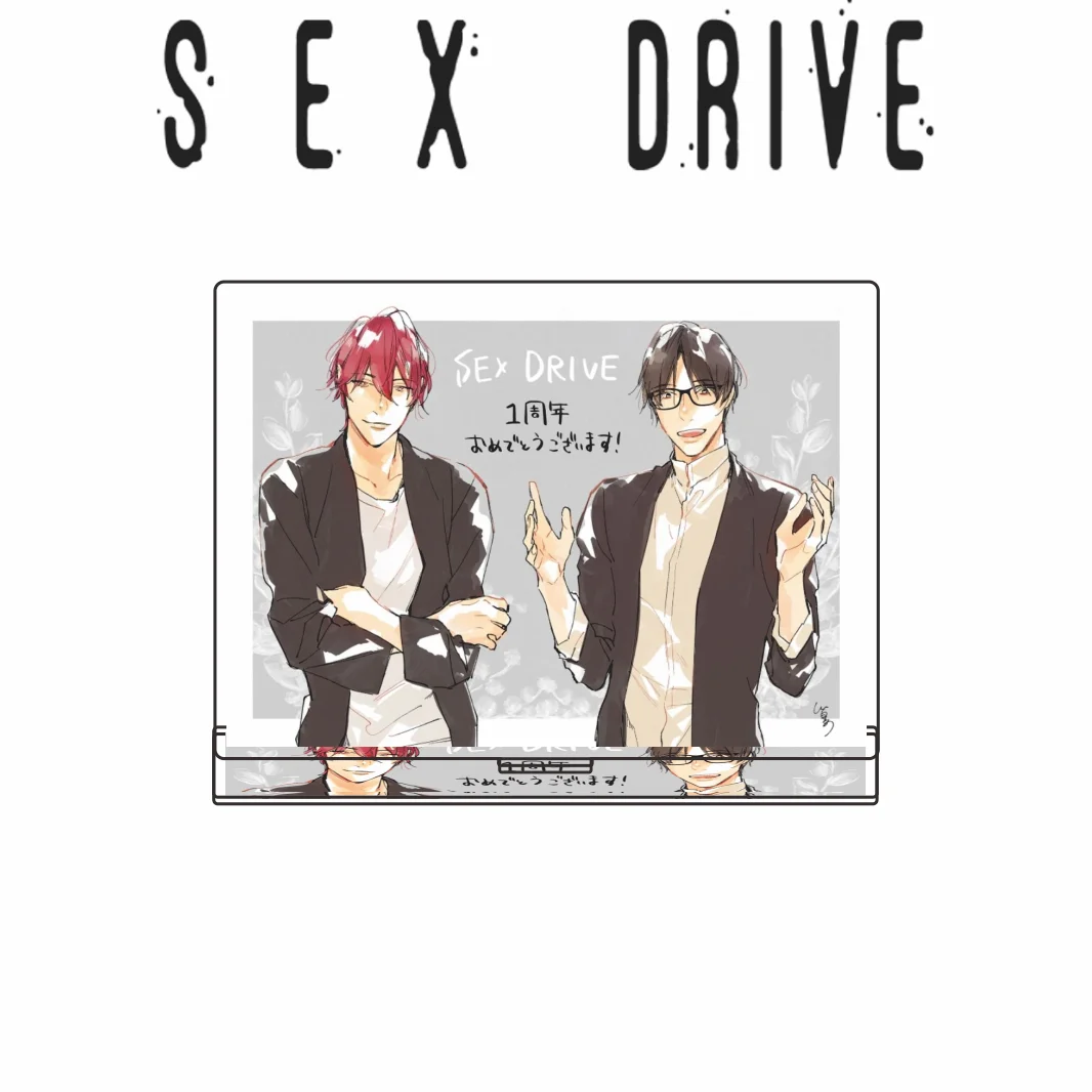 Anime S*X DRIVE Anniversary Birthday Acrylic Stand Keychain Model Plate Desk Decor Boy Character Standing Sign Board