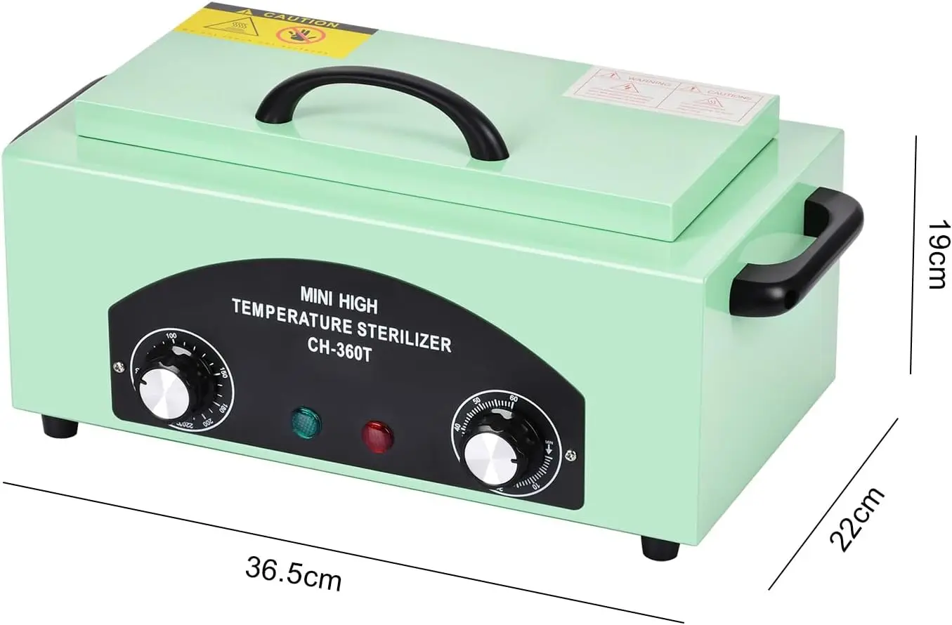 Tool Sterilizer, High Temperature Dry Heat Cleaning Box, with Temperature & Time Setting, Handle, for Nail Tools, Beauty Salon,