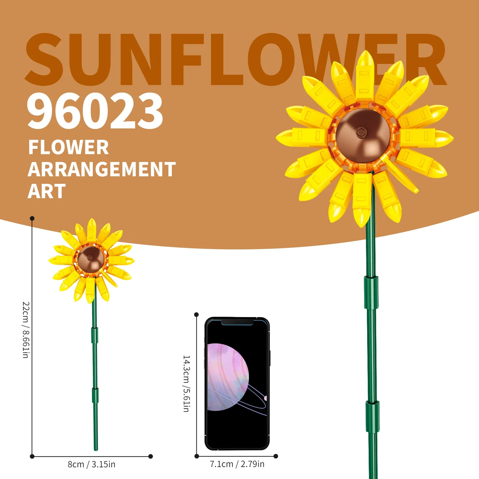 Flower Bouquet Building Set Plant Toy Sunflower Rose Home Decor Lily Flower Model Bricks Birthday Gift for Adult Women Girls