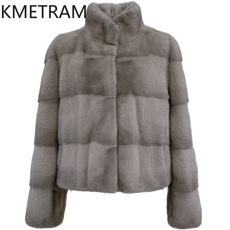 Real Mink Fur Coat Women Luxury Short Stand Collar Fur Jacket Winter New in Outerwears High Quality Womans Clothing 2024 шуба