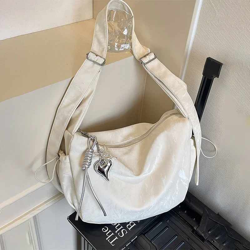 

Casual Large Capacity Women Crossbody Bags Summer Trend PU Leather Commuter Shoulder Bag Female Soft Handbags