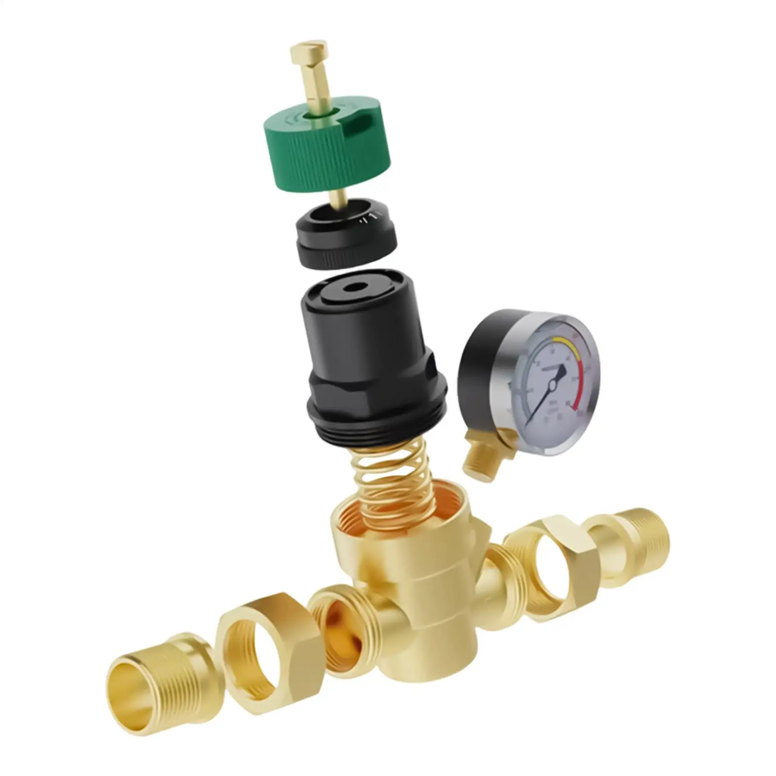 Water Pressure Regulator For RV Adjustable Lead-Free Copper Valve With Inlet Screen Filter Travel Trailer Water Pressure