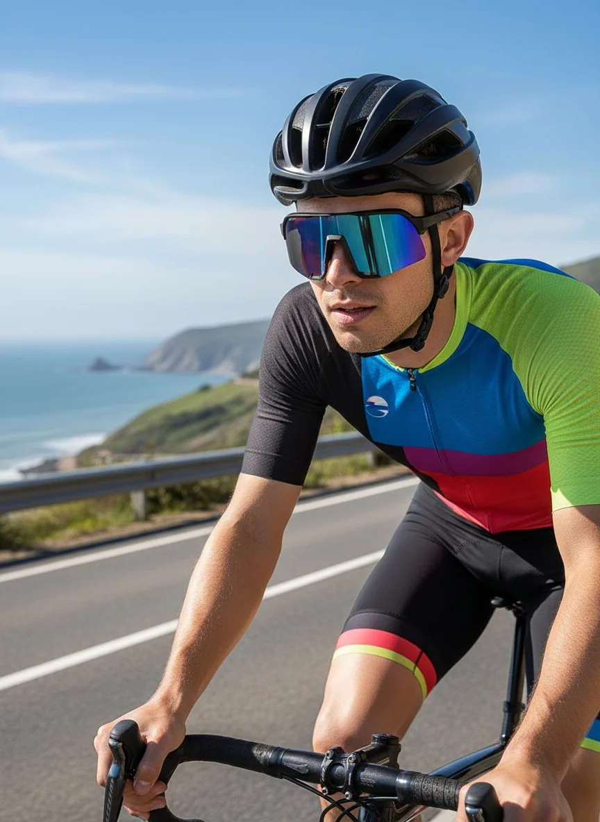 New Outdoor Windproof Cycling Glasses All-In-One Eye Protection And Sun Protection European-Style Running Sports Sunglasses 113