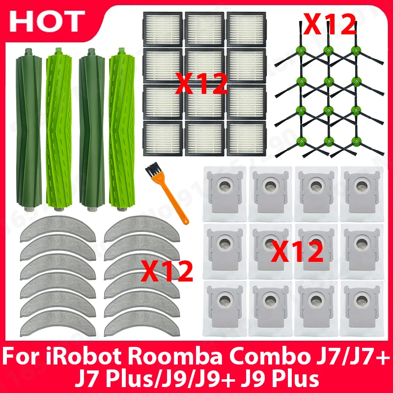 Main Side Brush Roller Mop Filters Dust Bag Spare Parts For iRobot Roomba Combo J7/J7+ J7 Plus/J9/J9+ J9 Plus Accessories