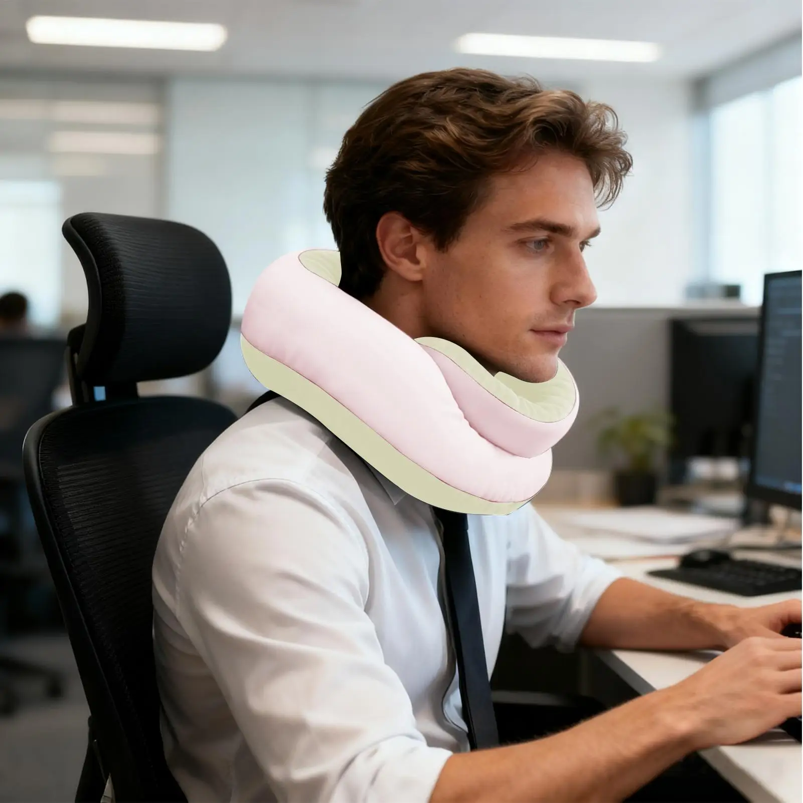 Neck Pillow Flexible Spiral Wrapping Scarf Lightweight Neck Support Pillow For Home Office Car Rides Airplane Road Trip Camping