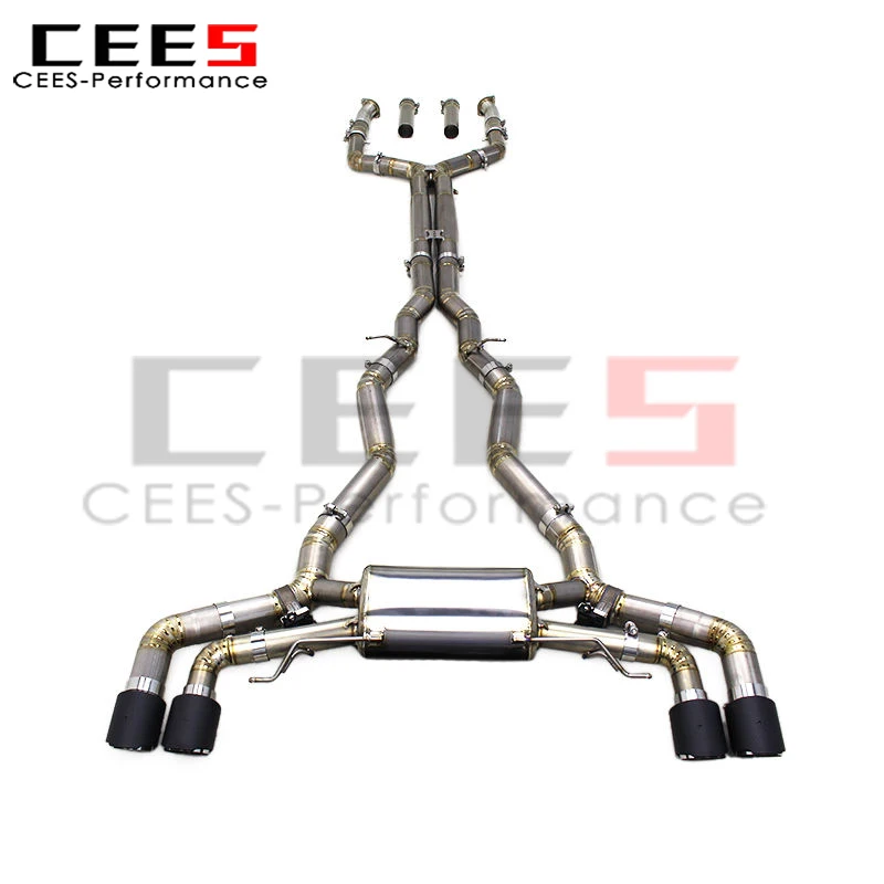 CEES Valvetronic Exhaust Catback for BMW M5 F90 LCI 4.4T With OPF 2018-2024 Valved Exhaust Pipe Muffler Carbon Fiber Tip