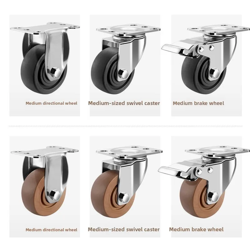 Stainless steel universal wheel high temperature resistant caster oven 3/4/5 inch trolley bearing roller