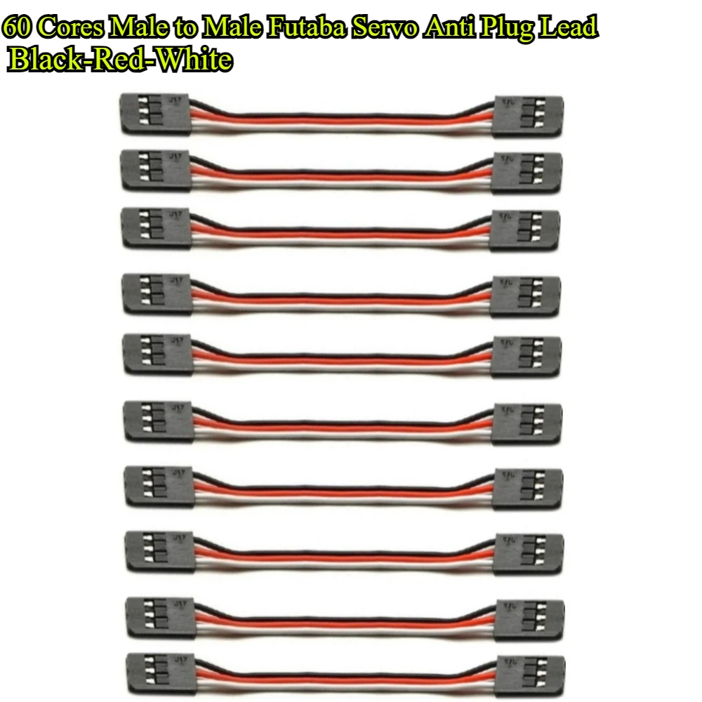 10Pcs/lot Male to Male Servo Extension Cable 30/60 Cores Anti Plug Lead Cord Wire Futaba Plug Connector Flight Control RC Parts