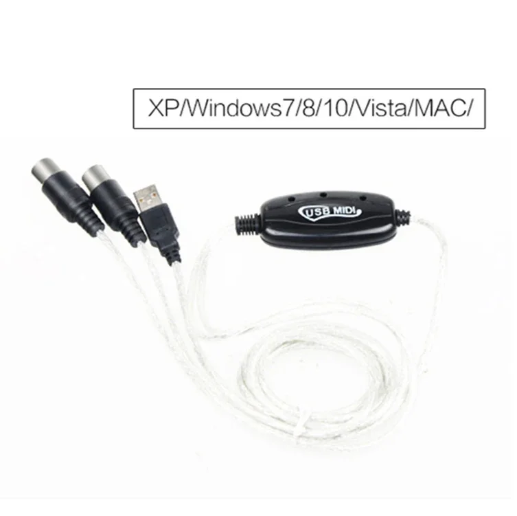 Kabel audio Klawiatura na PC Kabel USB MIDI Konwerter PC na klawiaturę muzyczną Kabel interfejsu USB IN-OUT MIDI