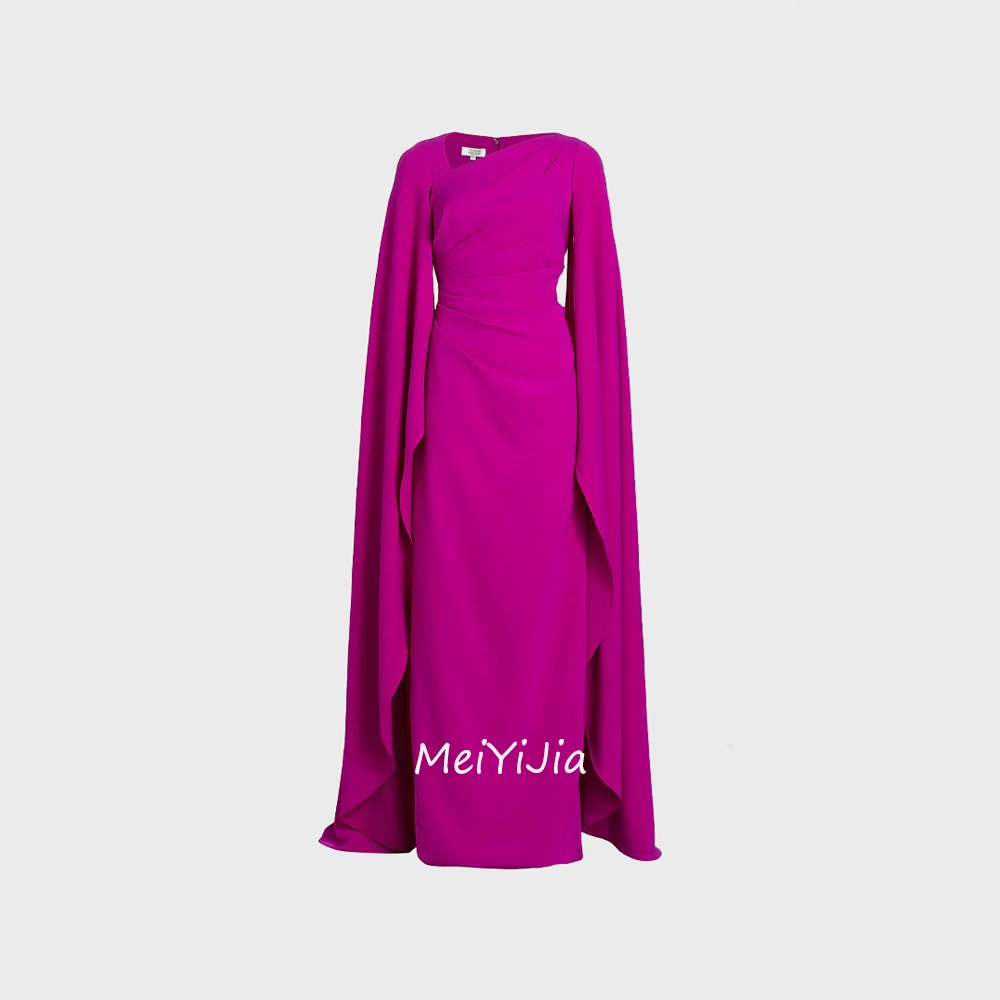 Meiyijia Evening Dress  Zipper up Ruffle Crepe Mermaid  Sleeveless Saudi Arabia Sexy Evening Birthday Club Outfits Summer 2024