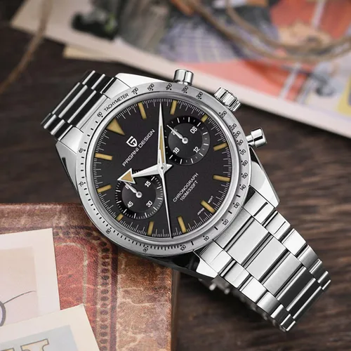 2025 nuevo diseño PAGANI relojes Retro para Hombre Reloj de cuarzo con forma de luna para Hombre cronógrafo deportivo de velocidad AR zafiro VK64 Reloj para Hombre