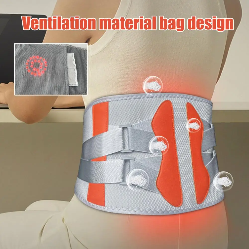 

Heat Therapy Massage Belt Wrap Heated Waist Brace Back Pain Relief Cordless Heating Pad with Massager Back Pain Relief Belt