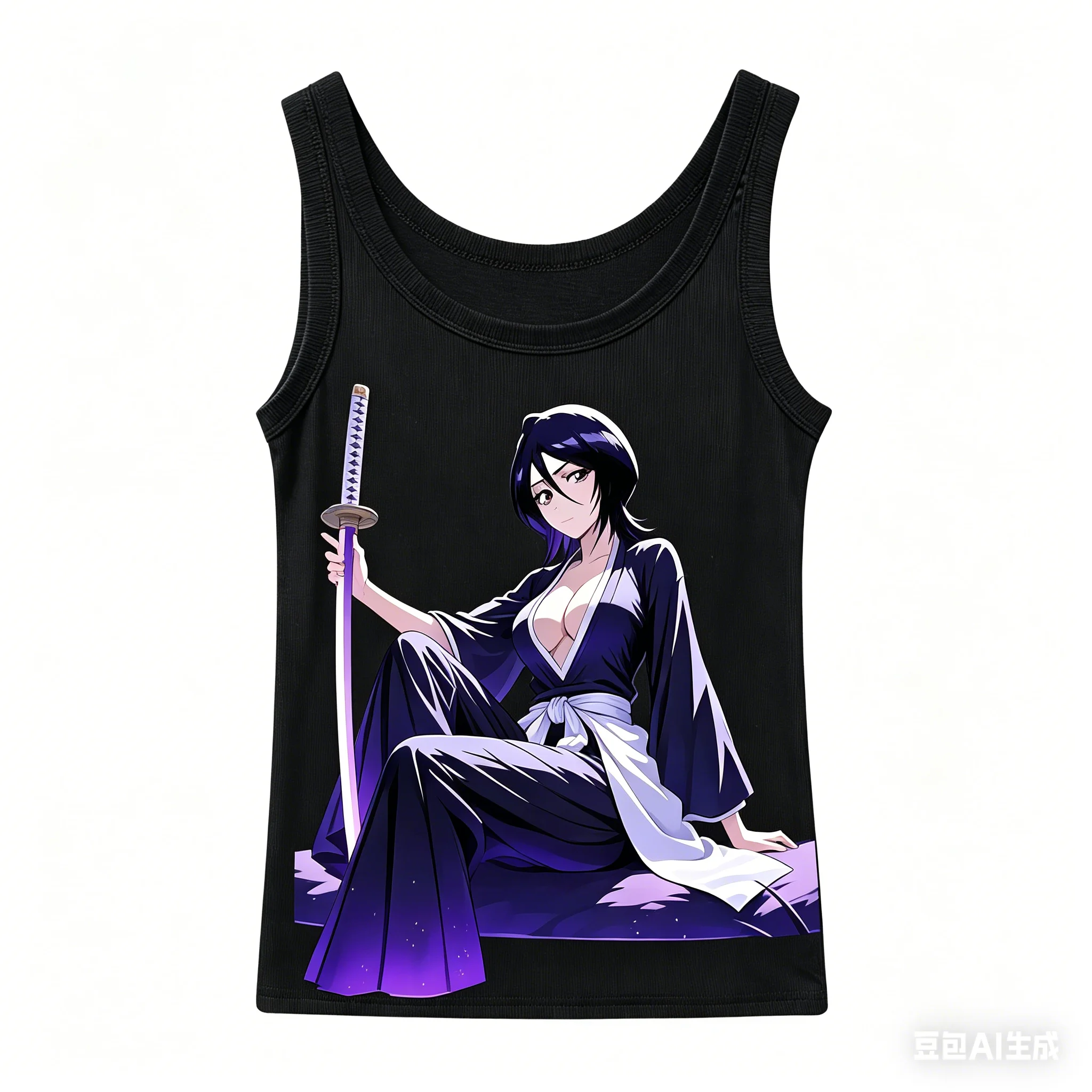 Bleach Ribbed Tank personality Clothes New Model Anime T-shirt Yearround clothing Plus Size Y2k Short Sleeves Streetwear Trendy view 2
