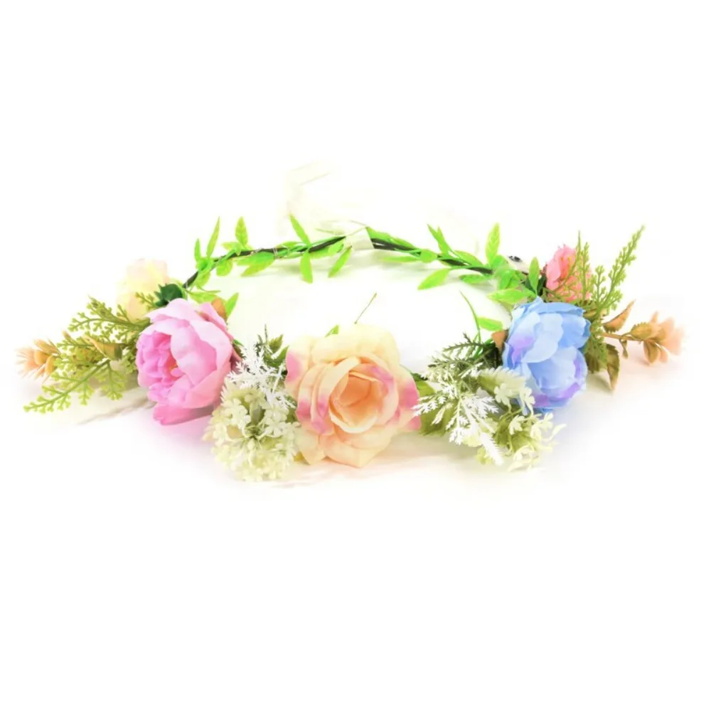 Headwear Simulation Rose Flower Flower Crown Hairband Hair Hoop Luminous Wreath Headband Flora Glowing LED Light Garland Bar