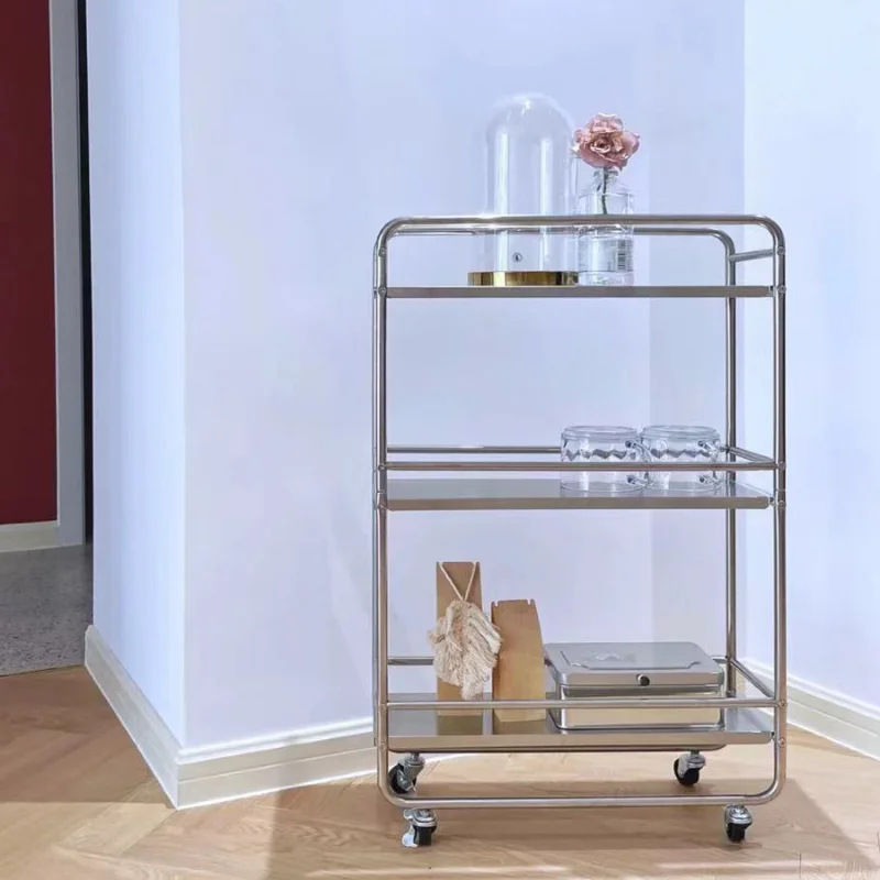 

Stainless Steel Kitchen Crevice Storage Shelf Floor Multilayer Refrigerator Ultra Narrow Storage System Bathroom Auxiliary Cart