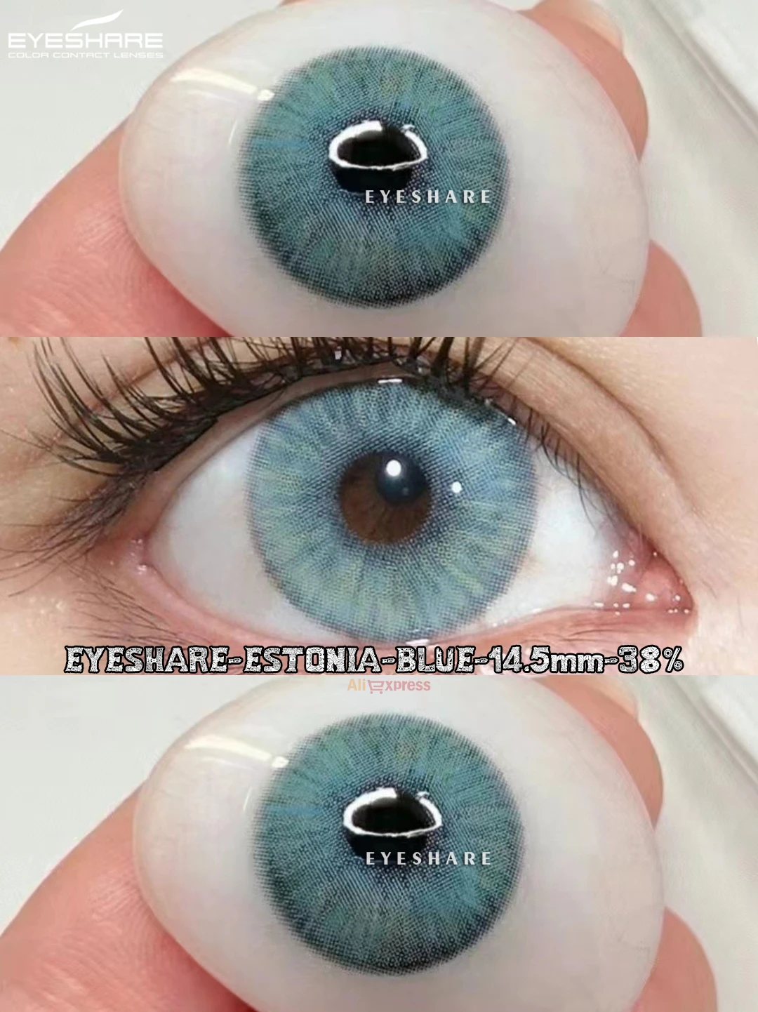 EYESHARE 1pair Colored Contact Lenses Soft Green Contact Gray Lenses Color Lenses Blue Beautiful Pupils Yearly Brown Eyes Lens