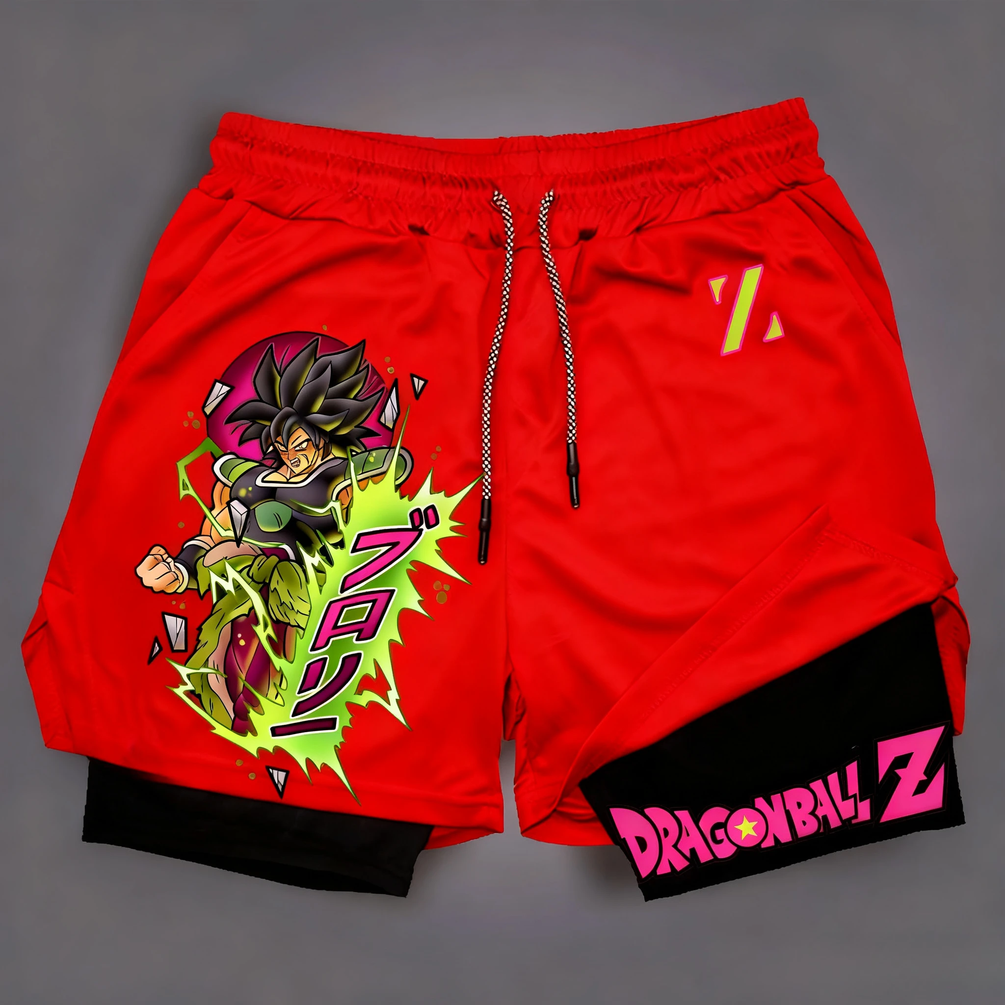 Двухслойные шорты с принтом Dragon Ball Animation GOKU, американские летние модные спортивные черные шорты для мужчин и женщин