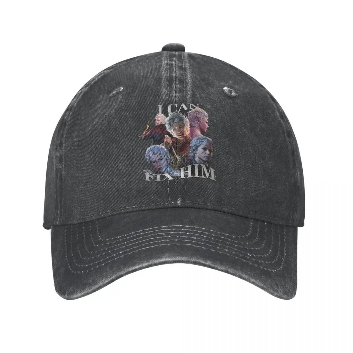 Astarion I CAN FIX HIM Unisex Style Baseball Cap Baldurs Gate 3 Distressed Washed Caps Hat Vintage Outdoor Workouts Snapback Cap