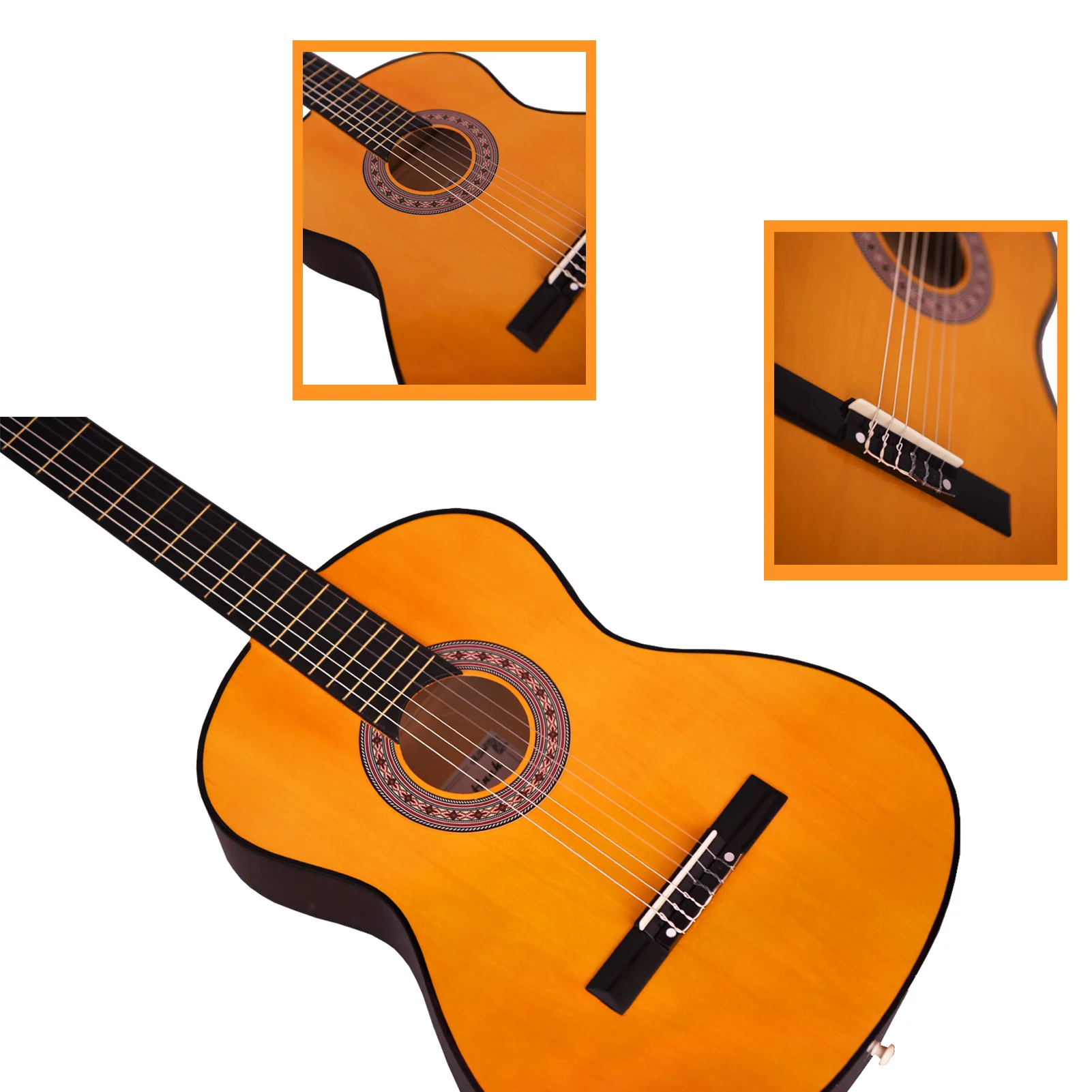 Classical Guitar 30 inch Acoustic Guitar Bundle Wooden  6 Strings Kit for Kids Students Beginners Adults CGT301 RU/US shipping