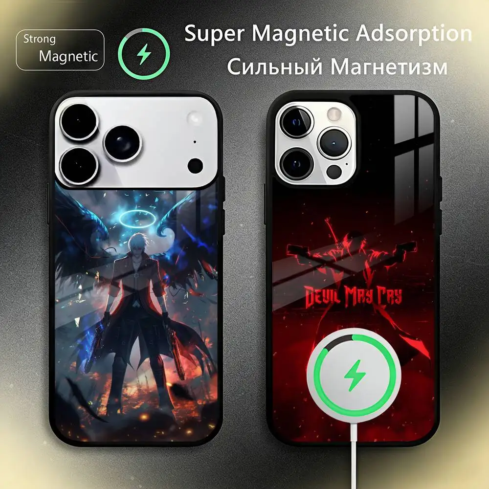 

Game D-DEVIL MAY C-Cry Phone Case For IPhone17 16 15 14 13 12 11 Plus Pro Max Plus Wireless Charger Cover Funda