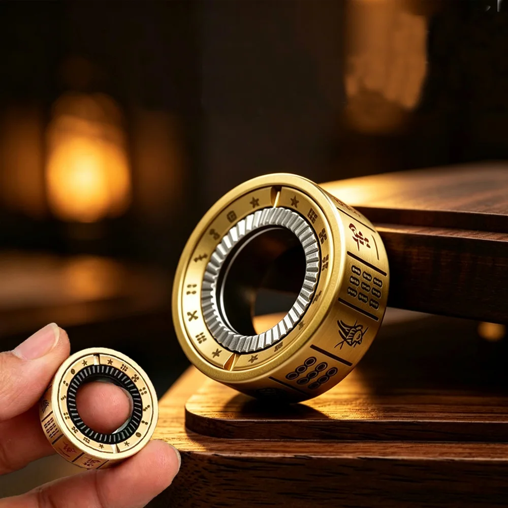 EDC ring spinner tool with adjustable mechanical sound, a casual fidget toy for sitting or standing