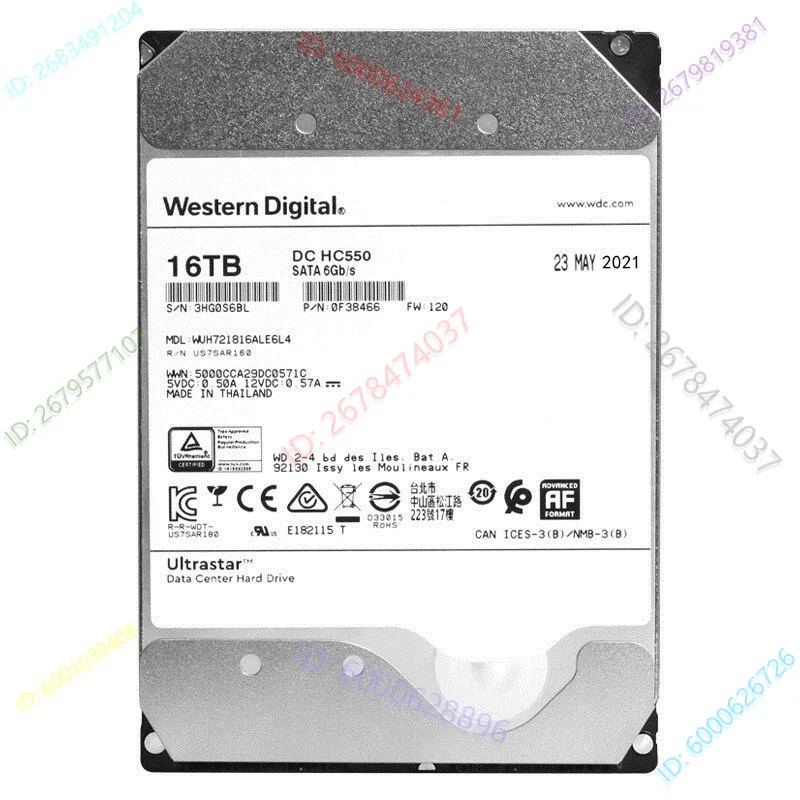 

16T Enterprise Helium Hard Drive, WUH721816ALE6L4 16T Desktop Monitoring Video